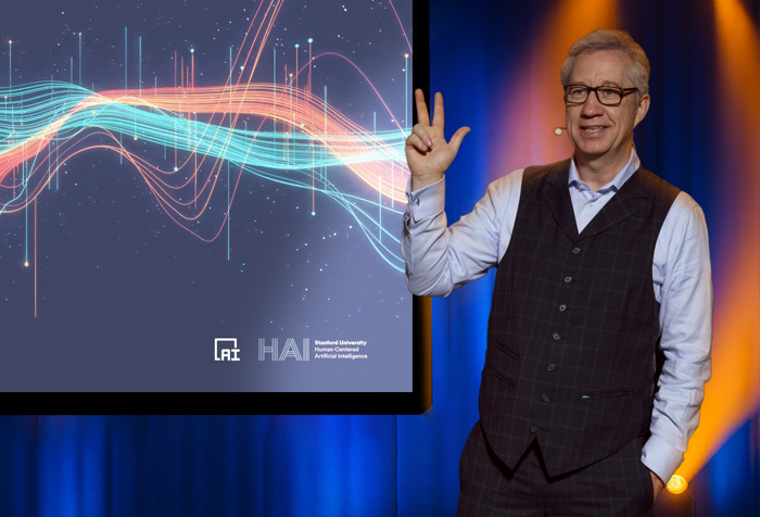 AI keynote speaker Jan Ditgen speaking about artificial intelligence