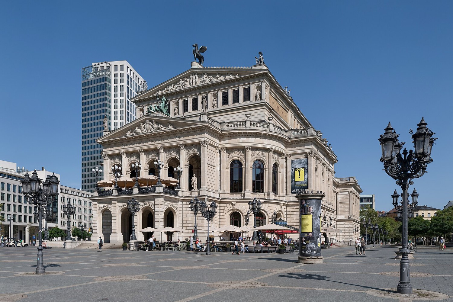 Alte Oper Frankfurt with its historic façade on Opernplatz