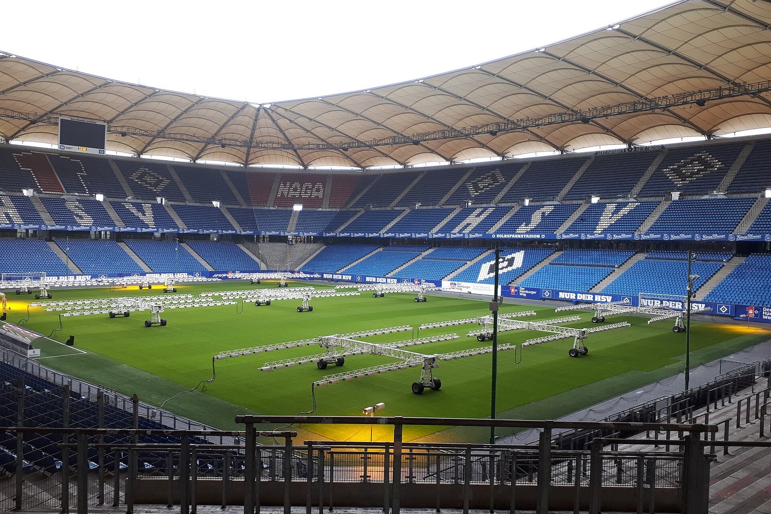 Interior view of Volksparkstadion in Hamburg