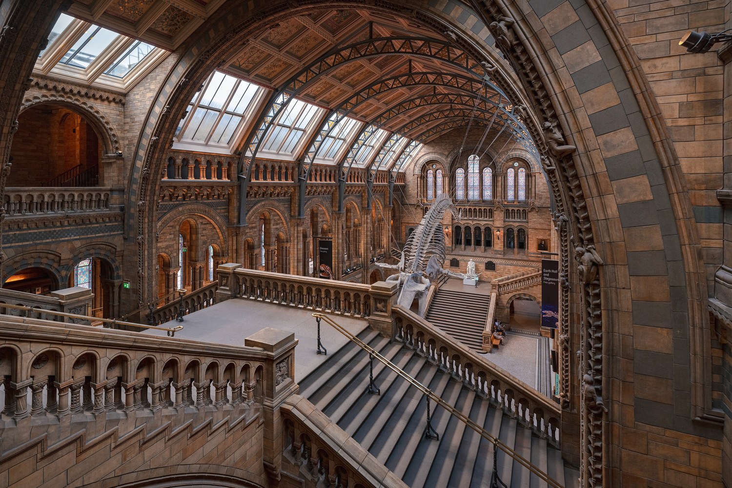 Hintze Hall inside the Natural History Museum in London
