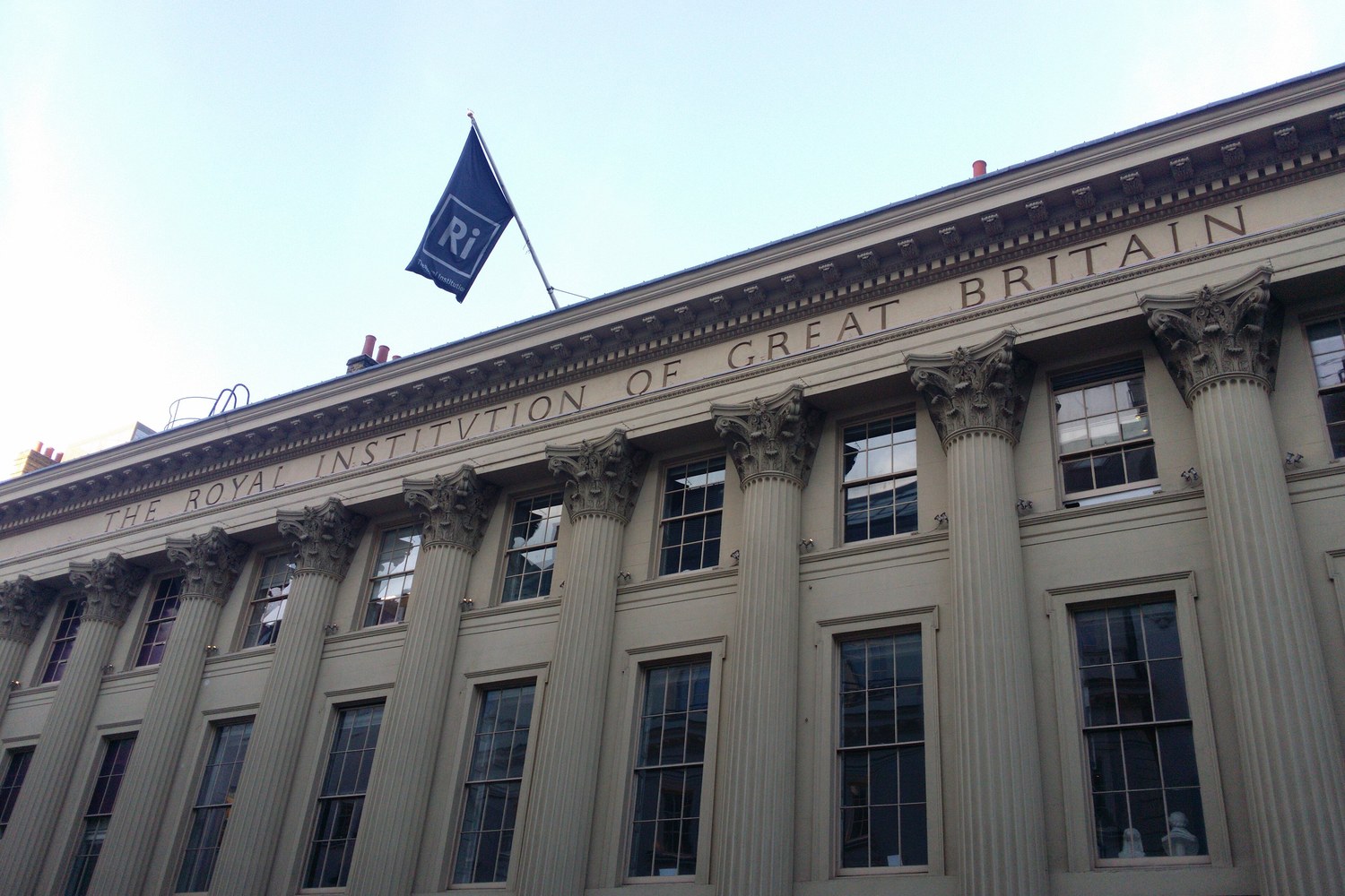 Historic façade of the Royal Institution in Mayfair