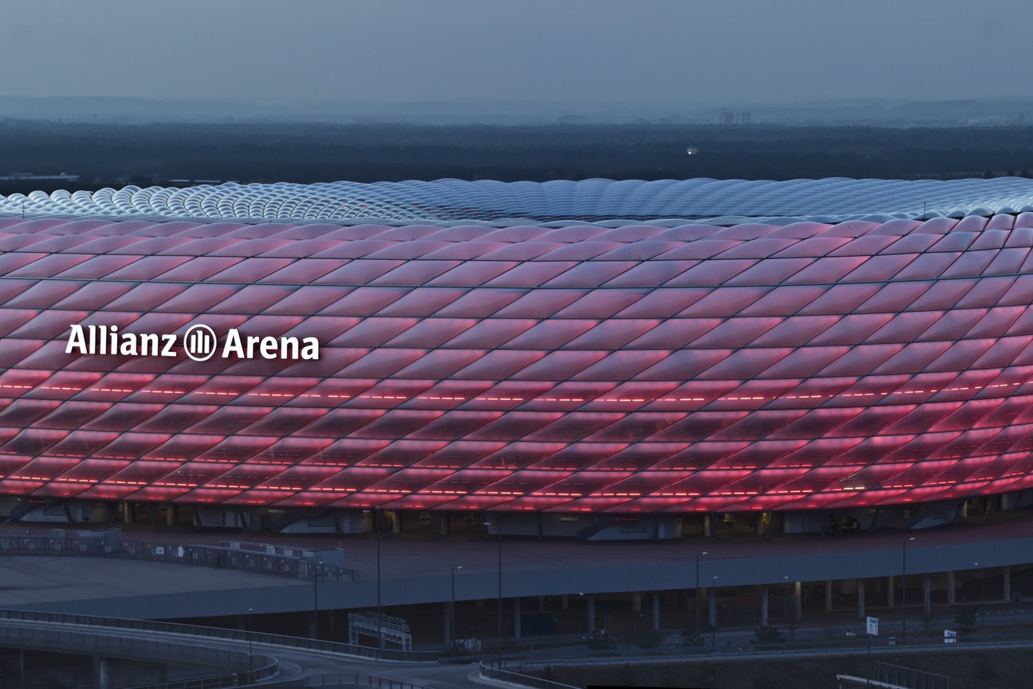 Allianz Arena in Munich during the golden hour
