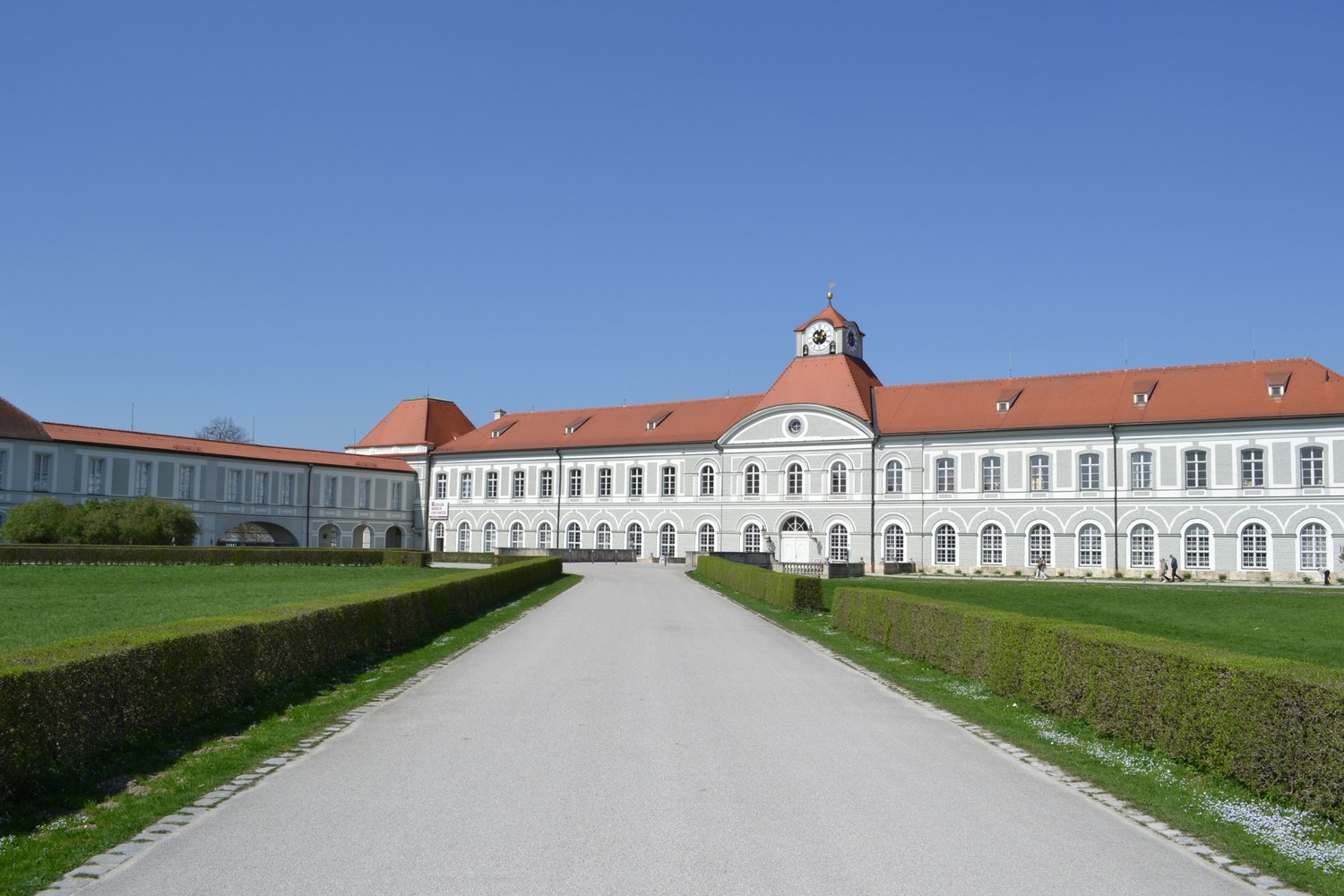 Nymphenburg Palace in Munich reflected in its canal