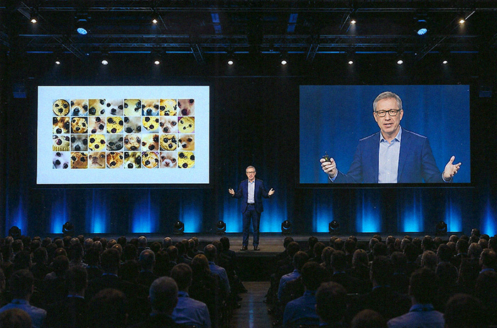 AI keynote for employees on a large stage