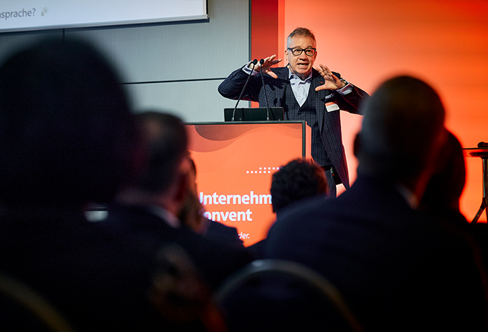 Jan Ditgen demonstrating AI applications for sales teams