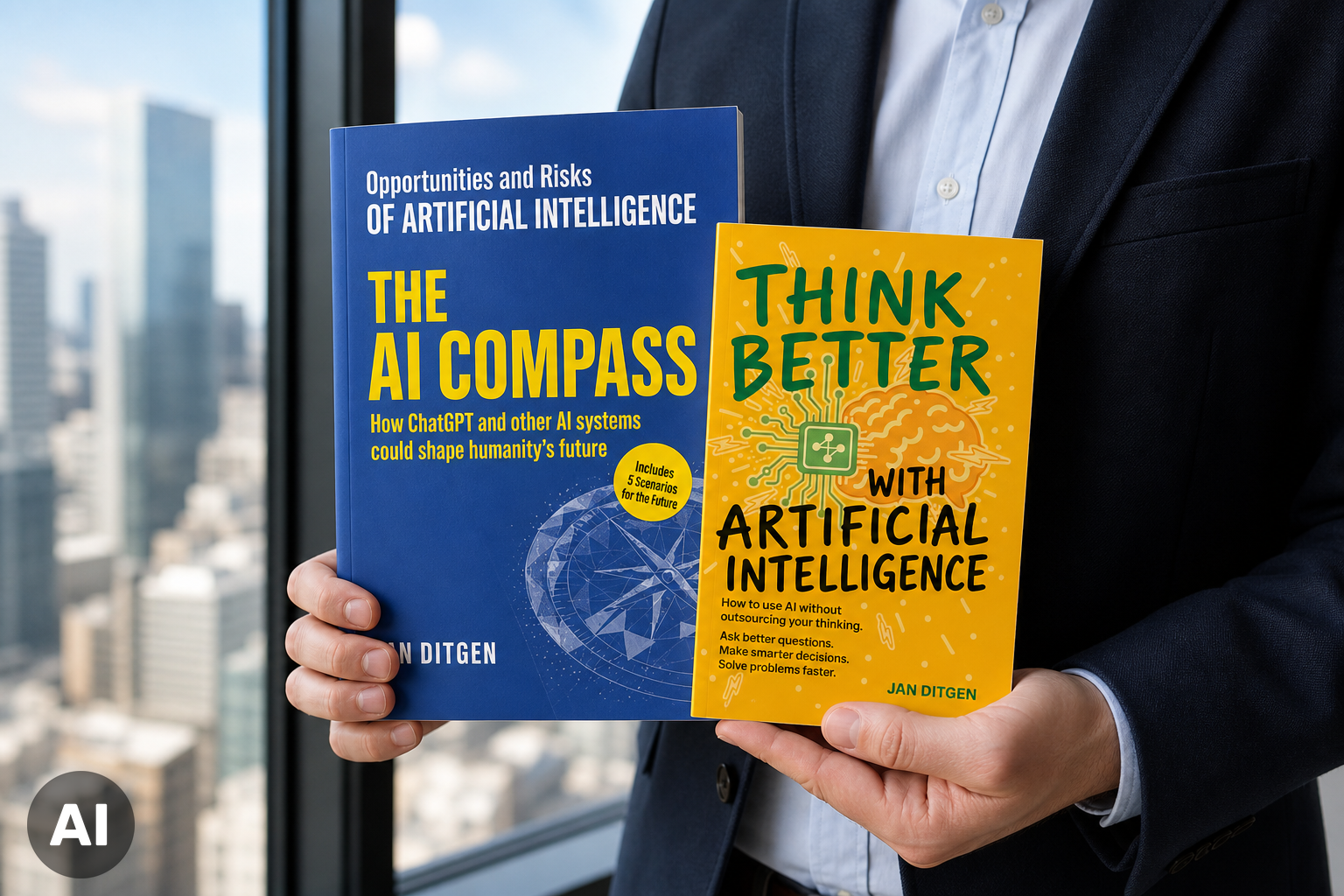 English cover designs for Jan Ditgen's books on artificial intelligence
