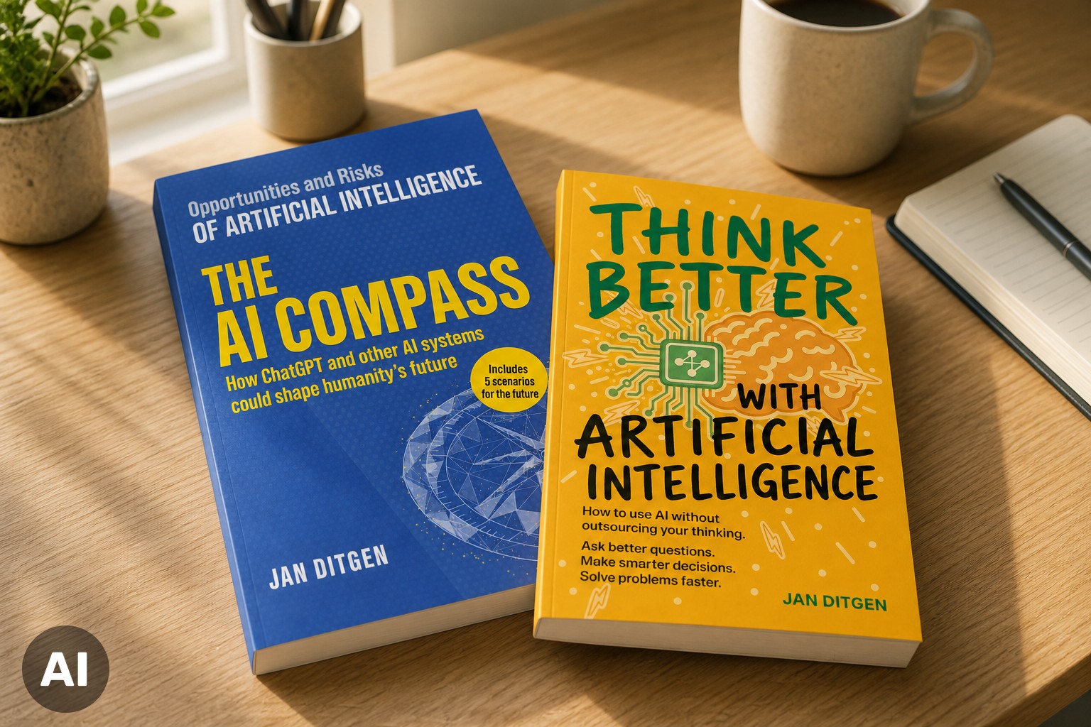 The books The AI Compass and Think Better with Artificial Intelligence