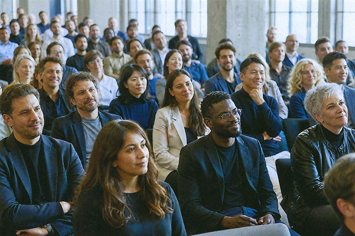 AI keynote speaker in Cologne AI keynote speaker in Cologne presenting artificial intelligence to an attentive audience