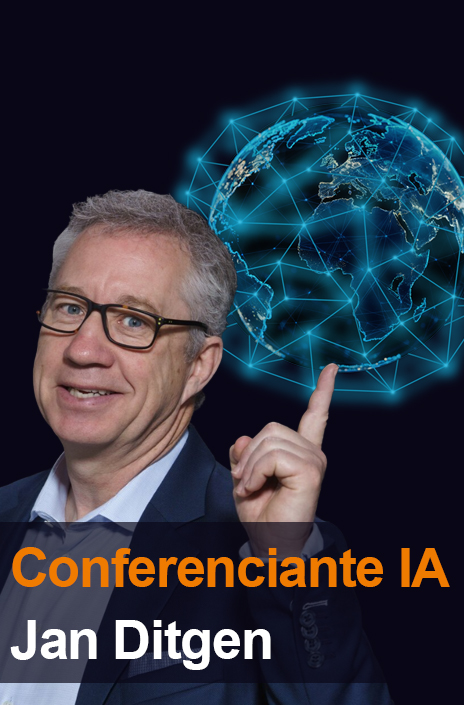 Jan Ditgen, keynote speaker de inteligencia artificial, sobre el escenario