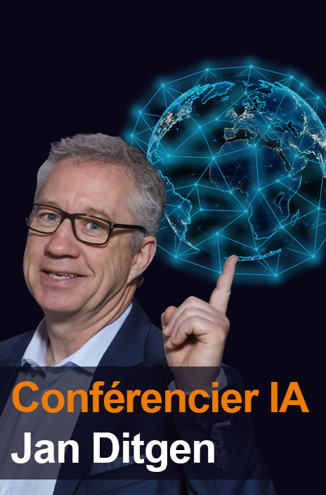 Jan Ditgen, keynote speaker en intelligence artificielle, sur scène